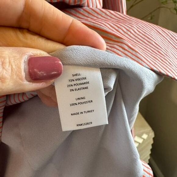 House of Harlow 1960 x Revolve Orangey Pink Gray Striped Blazer NWOT Size L - Picture 5 of 6